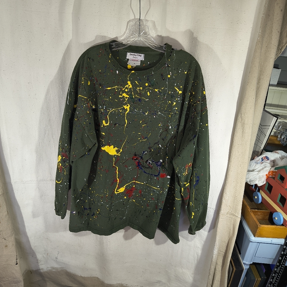 Unisex XL  Green L Sleeve T Shirts W/ Unique Street Wear Art By Timothy Designs